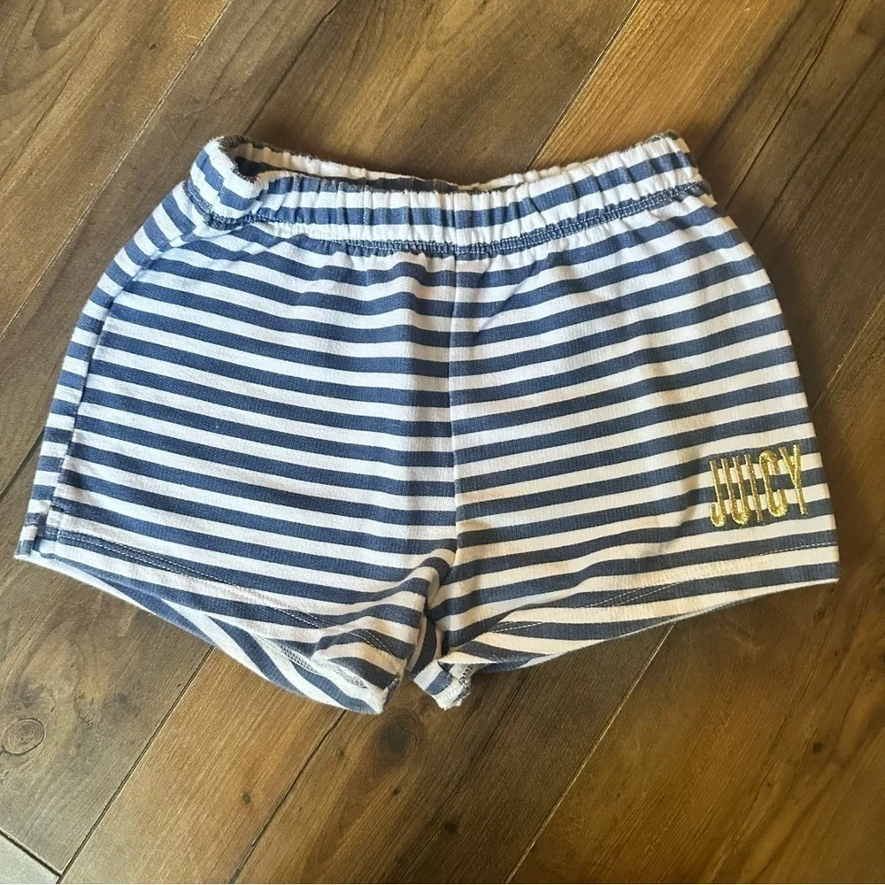 Juicy Couture | 2 Piece Logo Top and Stripped Short Set | Size 4